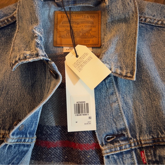 Levi's® Premium BLANKET BACK TRUCKER JACKET - BIG BLANKET DECONSTRUCTED - Blue - Picture 10 of 14